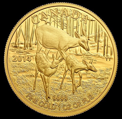 Canada 200 Dollars 2014 The White Tailed-Deer 1 Oz (999) Proof