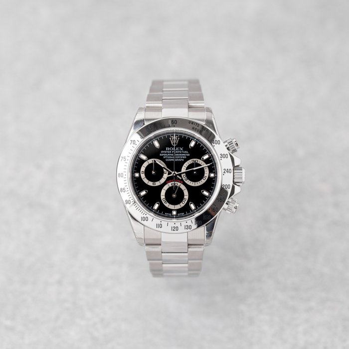 Rolex - Cosmograph Daytona - 116520 - Black Dial - NOS  Full Stickers - 2003 - Tynde hænder