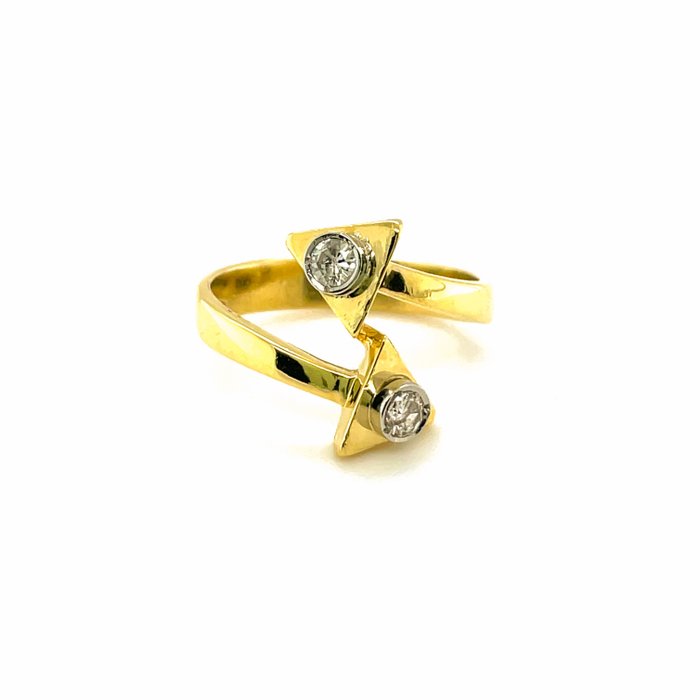 Cocktailring - 18 kraat Gulguld, Hvidguld -  0.30ct. tw. Diamant (Natur)  - Diamant