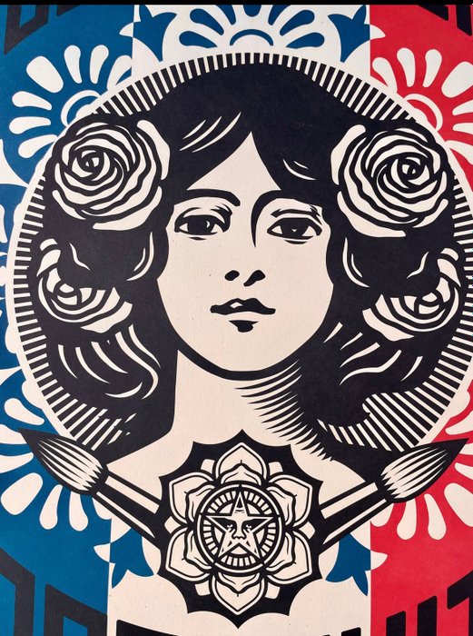 Shepard Fairey (OBEY) - Shepard Fairey (OBEY) (1970) - Liberté Égalité Fraternité   Impression offset - Signé à la main - - 2010‹erne