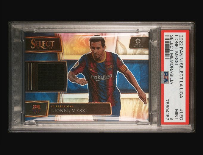 2022 Panini Select Lionel Messi #LEO - Player Worn Jersey PSA 9 - 1 Graded card