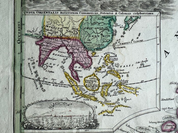 Tyskland - Holland under hollandsk kontrol over det nordøstlige USA og Sydøstasien; Johann Baptist Homann - Belgii Pars Septentrionalis communi nomine vulgo Hollandia nuncupata Continens Statum Potentissimae - 1701-1720