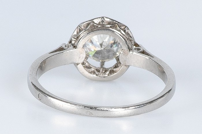 Ring - 18 kraat Hvidguld Diamant (Natur)