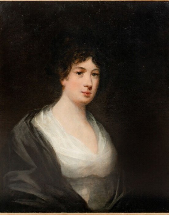 Sir William Beechey RA (1753-1839), Circle of - A late 18th half-length portrait of a young lady in period costume