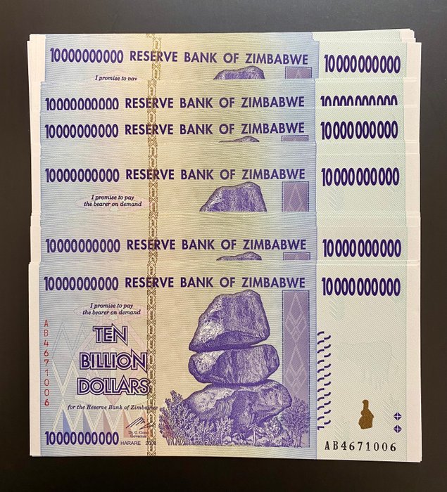 Zimbabwe. - 50 x 10 Billion Dollars 2008 - Pick 85  (Ingen mindstepris)