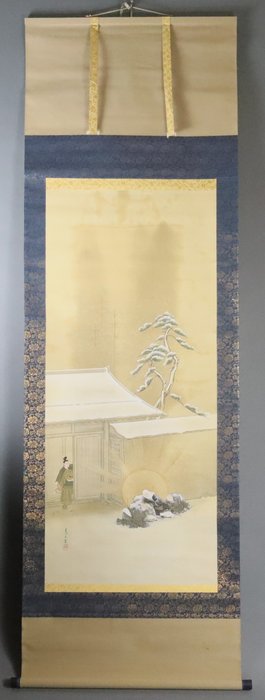 Snescene hængende ruller med kunstnersignatur - Japan - Shōwa-periode (1926-1989)