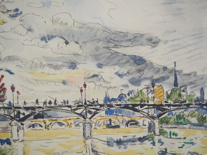 Paul Signac (1863-1935) - Paris : La Passerelle des Arts vue des Quais de la Seine