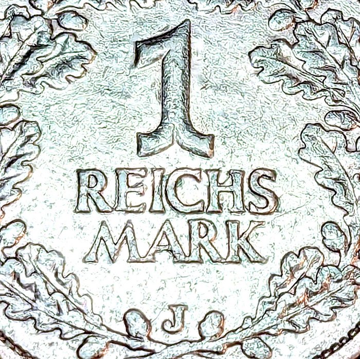 Tyskland. Republica Weimar. 1 Reichsmark 1926 ceca J (Escasa)  (Ingen mindstepris)