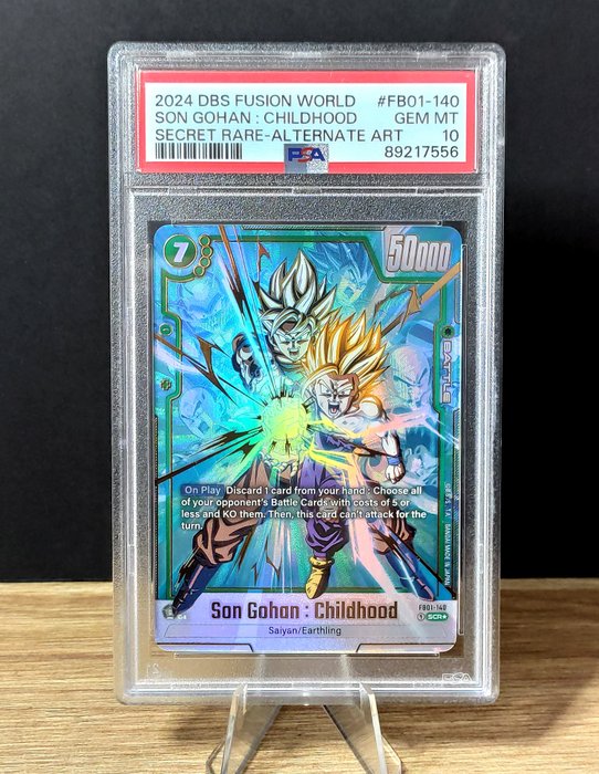 Dragon Ball Fusion World Graded card - FB01 - Son Gohan Childhood - Secret Rare - Alternate Art - PSA 10