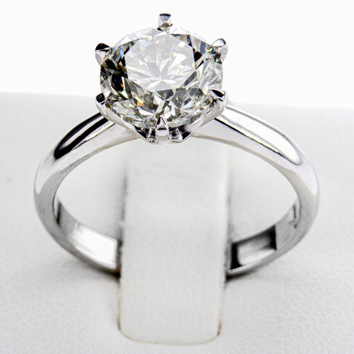 Ingen mindstepris - Forlovelsesring - 14 karat Hvidguld -  258ct tw Diamant (Natur)