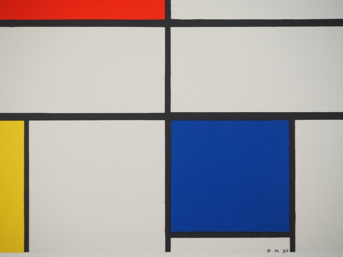 Piet Mondrian (1872-1944) - Composition C n°III en rouge, bleu et jaune