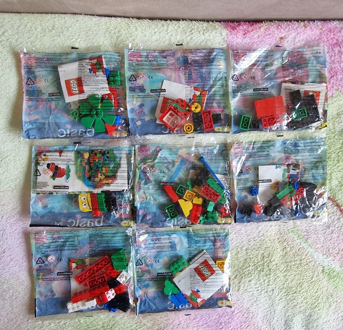 Lego - Promotional - 2719-2728-2729-2742-2743-2744-2757-2759 - Lego exclusiv Mc Donalds Promo  - Happy Meal Lego Basic - Rarity - Hard to find - MISB - 1990-2000 - Tyskland