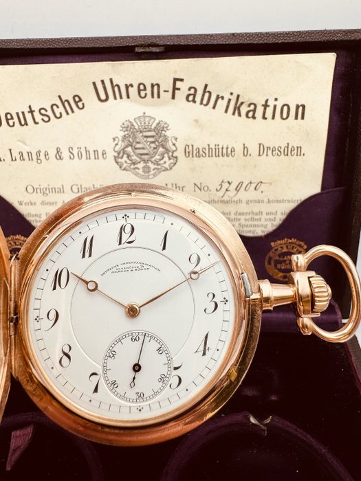 A. Lange  Söhne - Deutsche Uhrenfabrikation Glashütte 14K gol Pocket Watch with Extract from the Archive - 1901-1949