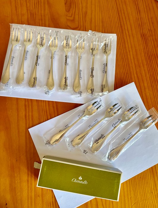 Christofle - Gaffel (12) - Pompadour Dessert Fork - Forsølvet