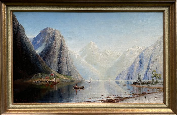 Therese Fuchs (1849-1910) - Fjord Landscape