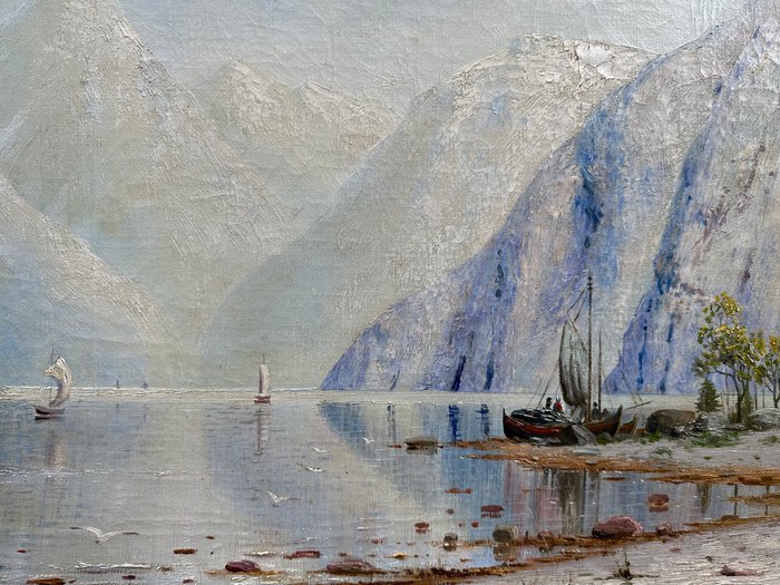 Therese Fuchs (1849-1910) - Fjord Landscape