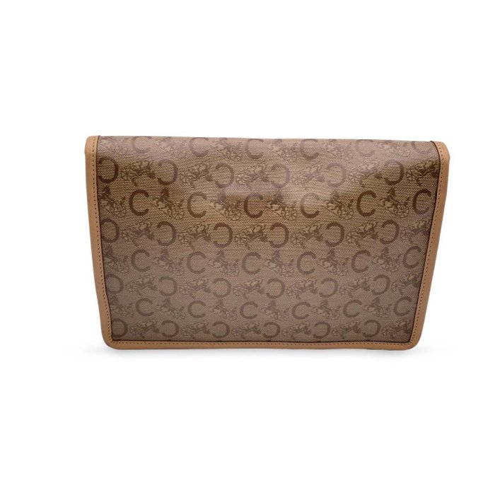 Céline - Vintage Beige Vinyl C Macadam Canvas Clutch Bag Purse - Håndtaske uden hank