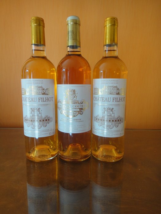 2009 Chateau Coutet  2015 Chateau Filhot x 2 - Sauternes - 3 Flasker (0,75 L)