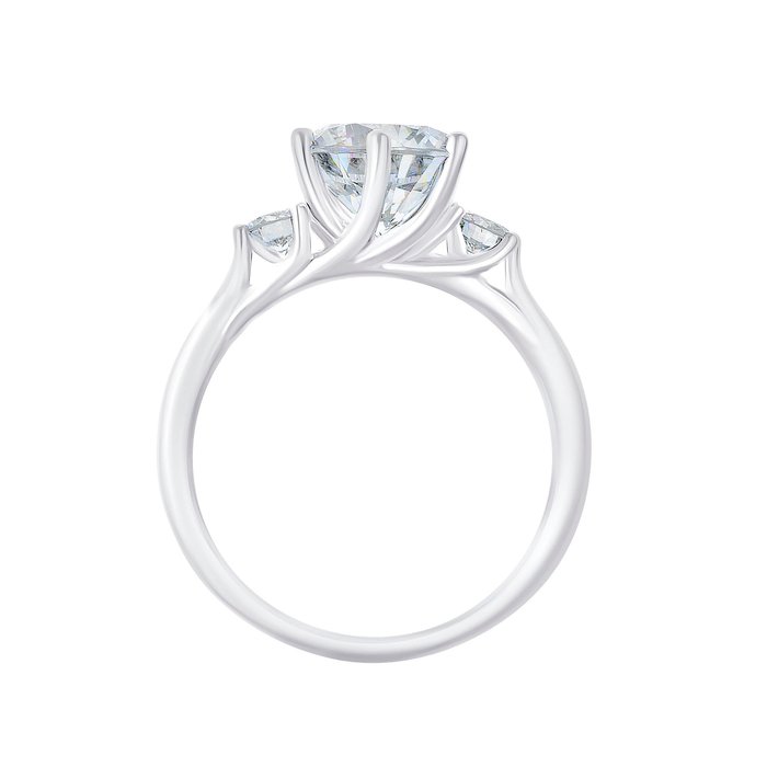 Ring - 14 karat Hvidguld -  2.37ct. tw. Diamant (Laboratoriedyrket) - Diamant