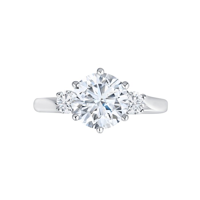 Ring - 14 karat Hvidguld -  2.37ct. tw. Diamant (Laboratoriedyrket) - Diamant