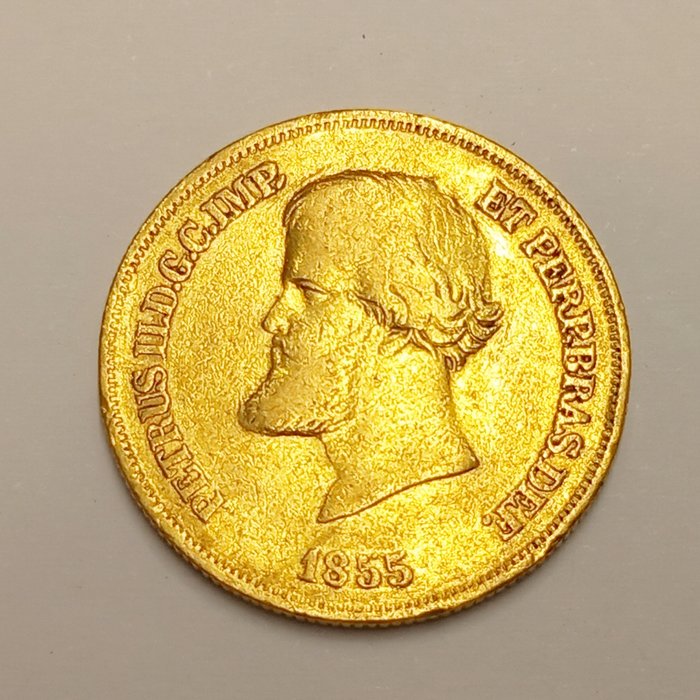 Brasilien Pedro II 1831-1889 10000 Reis Gold 1855