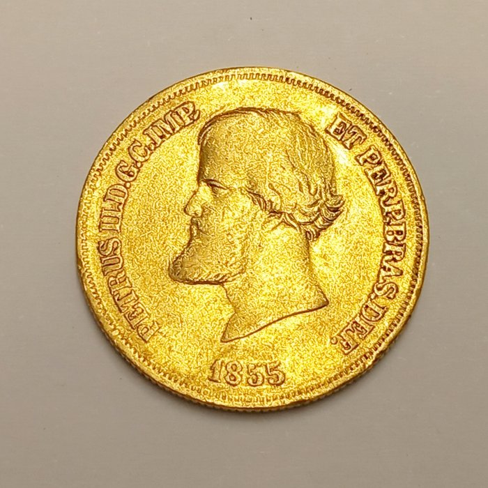 Brasilien Pedro II 1831-1889 10000 Reis Gold 1855