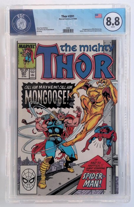 Thor #391 - EGC graded 8.8 - 1 Graded comic - 1988