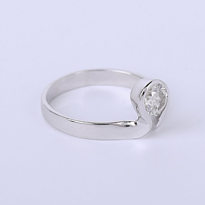 Forlovelsesring - 14 karat Hvidguld -  0.51ct. tw. Diamant (Natur) - Solitaire diamantring