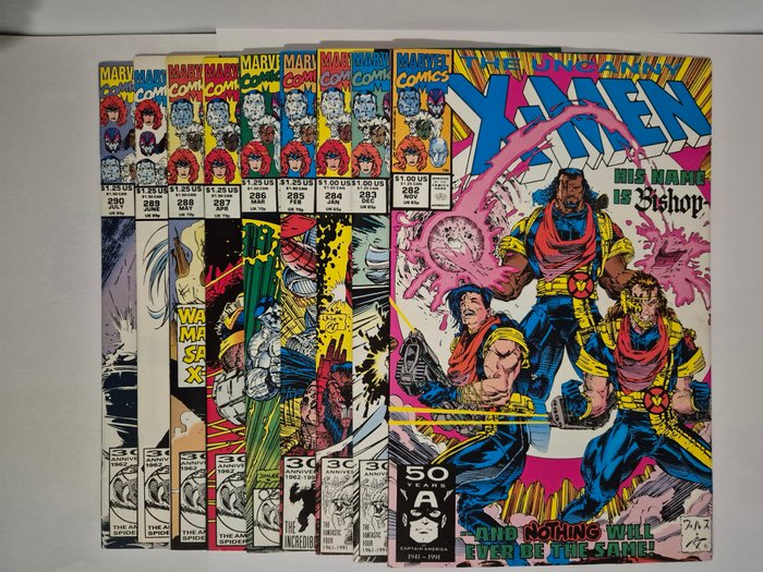 Uncanny X-Men #282-290 - 9 Comic - Første udgave - 1991/1992