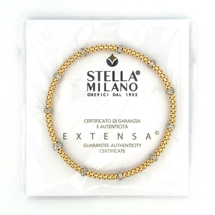 Stella - Armbånd - Extensa - 6.7 g - 18 kraat Gulguld, Hvidguld - Elastisk armbånd