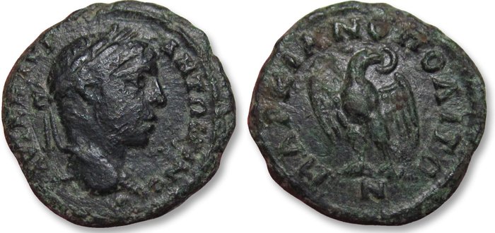 Romerriget (Provinsielt). Elagabalus (AD 218-222). AE 18 (assarion) Moesia, Marcianopolis - Eagle reverse