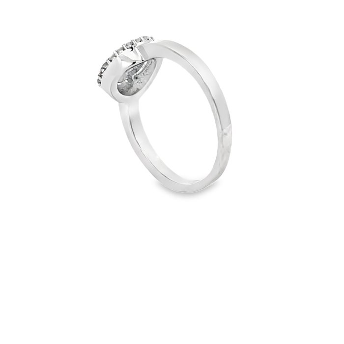 Ring - 14 karat Hvidguld -  034ct tw Diamant (Natur)  - Forlovelsesring