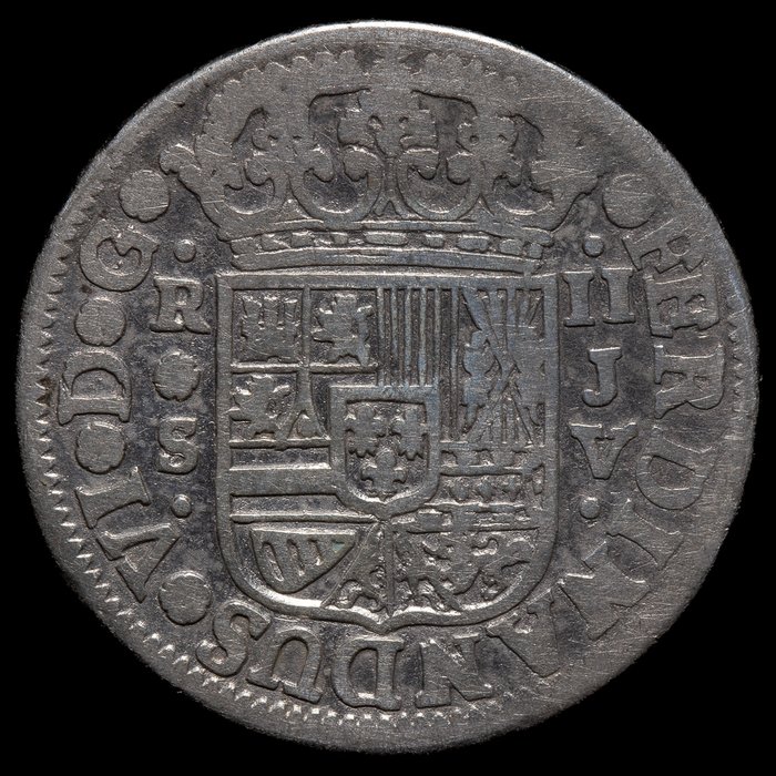 Spanien. Ferdinand 6.. 2 Reales 1758 Sevilla JV  (Ingen mindstepris)