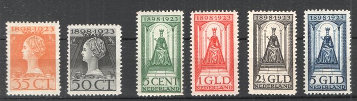 Holland 1923 - Wilhelminas regeringsjubilæum - NVPH 121/131