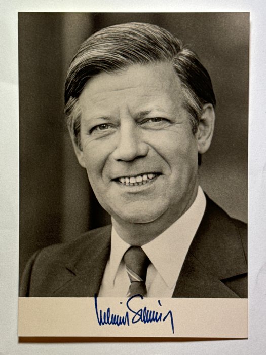 Helmut Schmidt, 5. Bundeskanzler von Deutschland - Eigenhändig signierte Photo Portrait Karte - 1980