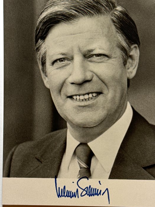 Helmut Schmidt, 5. Bundeskanzler von Deutschland - Eigenhändig signierte Photo Portrait Karte - 1980