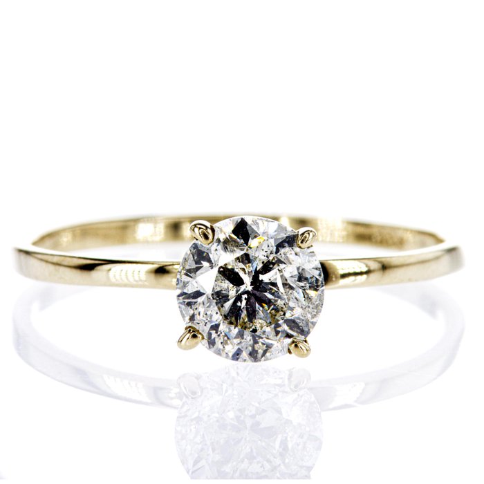 Ingen mindstepris - Forlovelsesring - 14 karat Gulguld -  1.02ct. tw. Diamant (Natur)