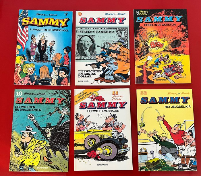 Sammy 1-22, 28, 32, Nieuwe avonturen nr. 4, Okay reeks nr. 1. - 26 Album - Første udgave - 1972