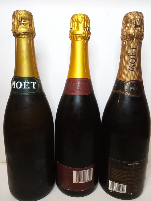 Moët  Chandon, Brut Imperial, 1992 Brut Rosé  1998 Brut Rosé - Champagne - 3 Flasker (0,75 L)