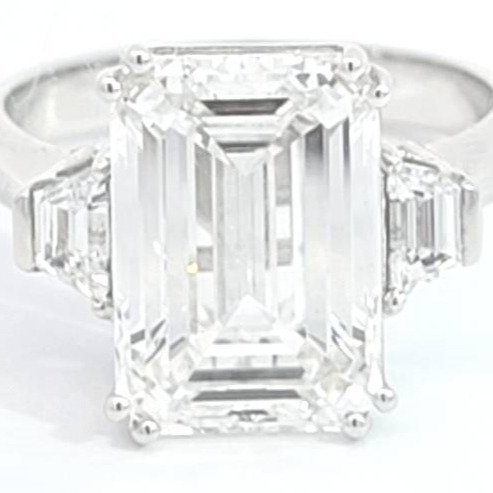 Ring - 14 karat Hvidguld -  538ct tw Diamant (Laboratoriedyrket) - Diamant