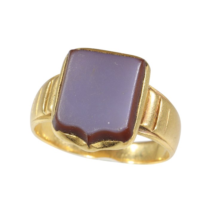 Ingen mindstepris - Ring - 18 kraat Gulguld - Karneol - Vintage antik, 1870