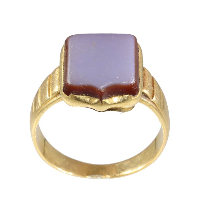 Ingen mindstepris - Ring - 18 kraat Gulguld - Karneol - Vintage antik, 1870