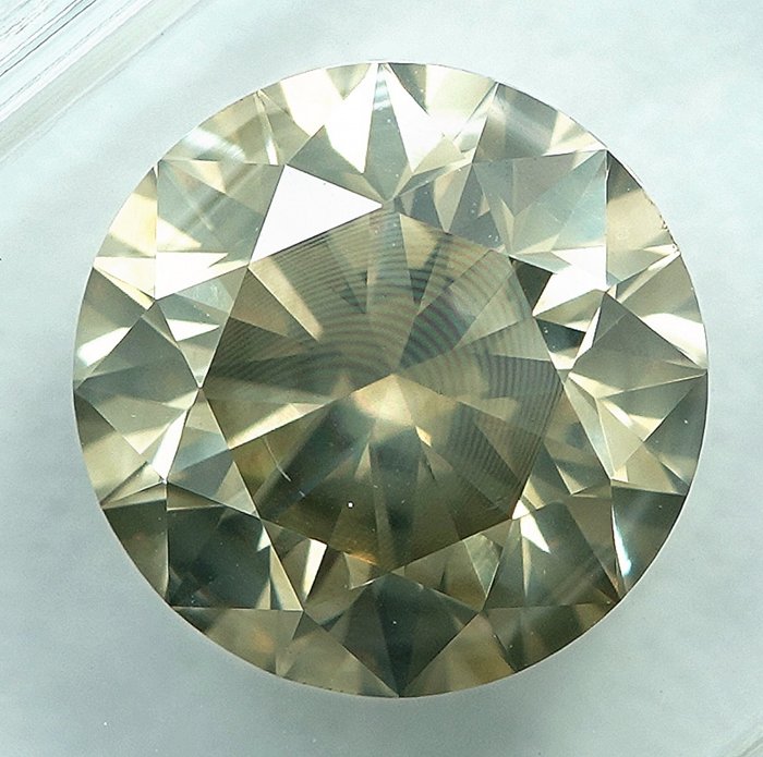 1 pcs Diamant  (Naturfarvet)  - 2.73 ct - Fancy Grålig Gul - SI2 - International Gemological Institute (IGI)