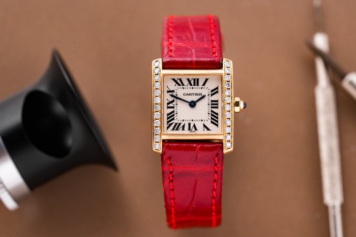 Cartier - Tank Française - 1820 / W5000256 - Kvinder - 1990-1999