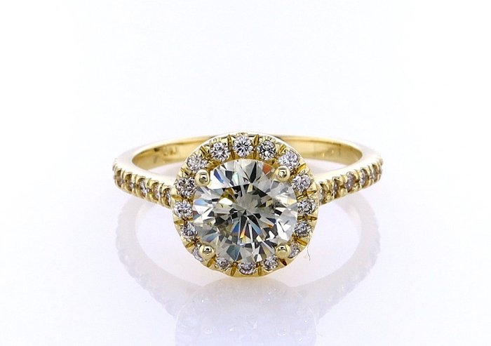 Ring - 14 karat Gulguld -  168ct tw Diamant (Naturfarvet) - Diamant