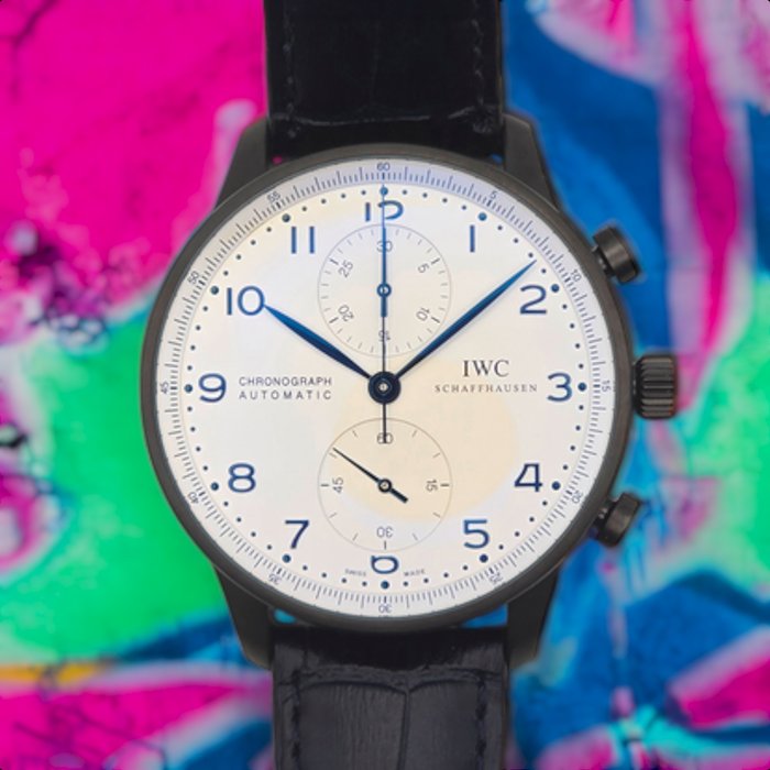 IWC - Portugieser - Ingen mindstepris - IWC Schaffhausen Portugieser 41MM Silver Dial Leather Strap (IW371446) - Mænd - 2020+