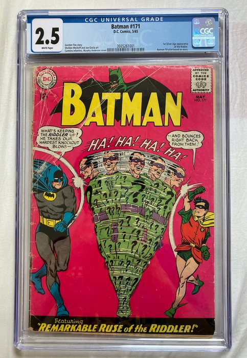 Batman #171 - 1st Silver Age appearance of Riddler - 1 Graded comic - Første udgave - 1965 - CGC 2.5