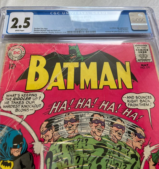 Batman #171 - 1st Silver Age appearance of Riddler - 1 Graded comic - Første udgave - 1965 - CGC 2.5