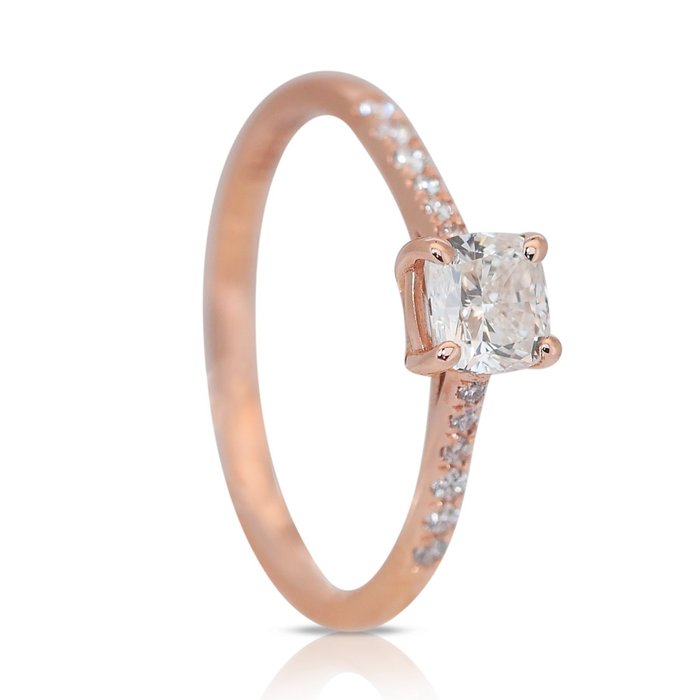 Ring - 18 kraat Rosaguld -  070ct tw Diamant (Natur) - Diamant