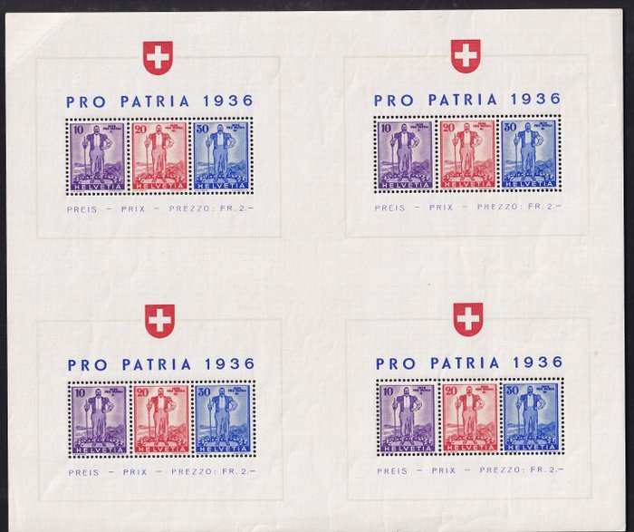 Schweiz 1936 - Pro Patria Block - SBK W8a